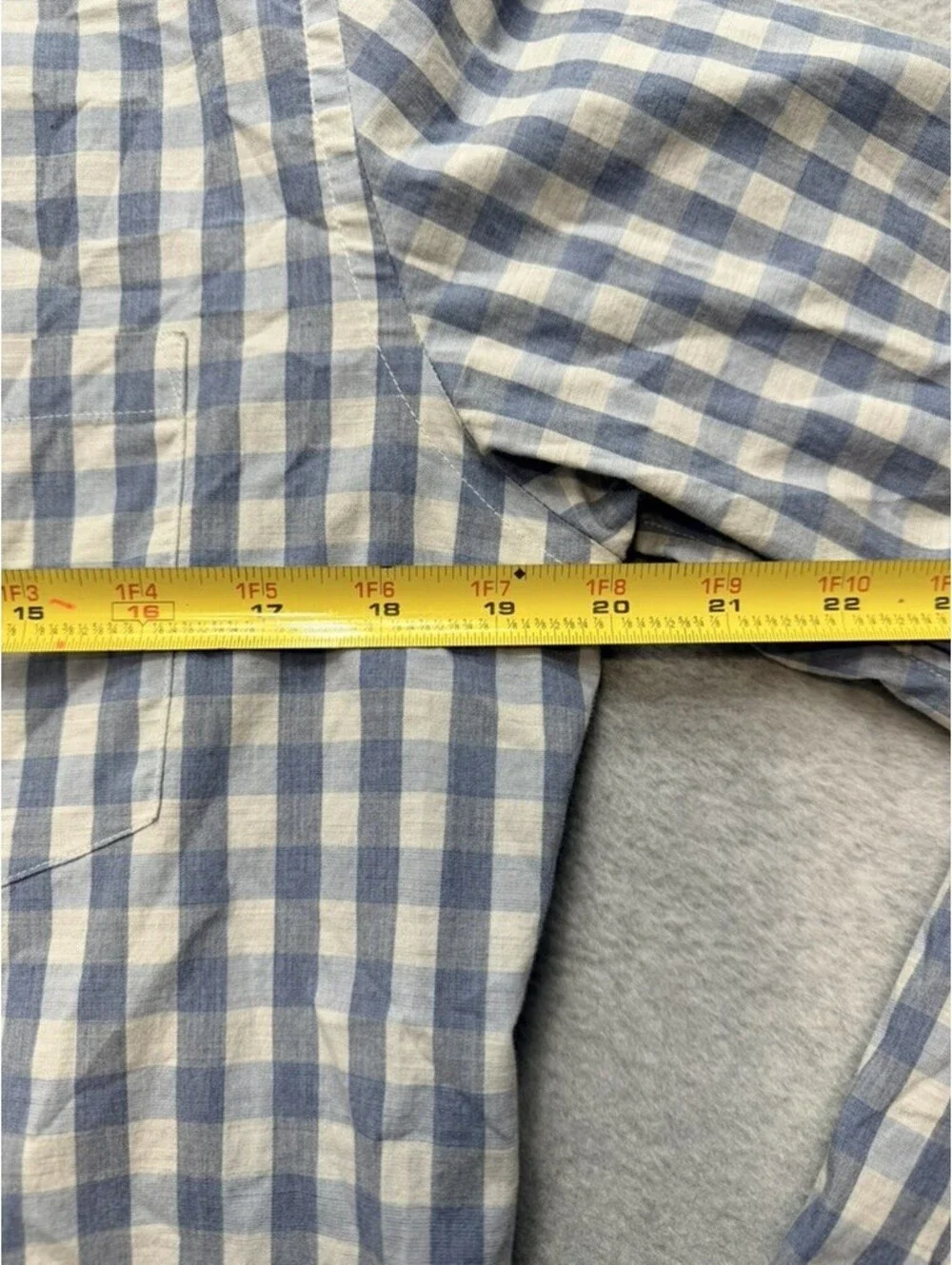 J Crew Mercantile Mens S Blue White Gingham Long Sleeve Button Down Flex Shirt